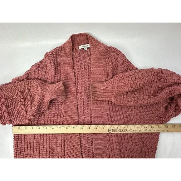 Madewell Cardigan Sweater Womens XS Pink Open Front Knit Pockets - Picture 8 of 11